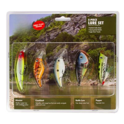 5pc Freshwater Hard Plastic Lure Kit Assortment