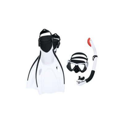 Adult Plastic Dominator Pro Snorkel Set White S/M - 3 Pieces