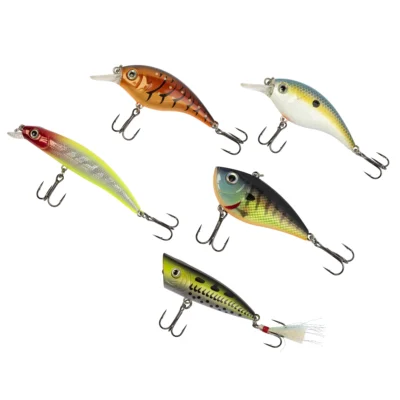 5pc Freshwater Hard Plastic Lure Kit Assortment